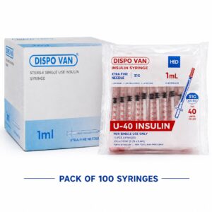 Hmd Dispo Van Insulin Syringe 1ml (U-40) | 31 Gauge | 15/64 Inch