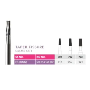 Prima Dental Carbide FG Burs Taper Fissure (Set Of 5 Burs)